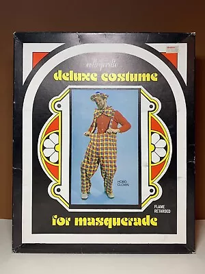 Vintage Collegeville Hobo Clown Adult Large Halloween Masquerade Costume In Box • $37.49