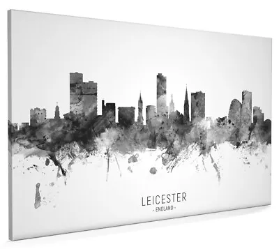 £13.99 • Buy Leicester Skyline, Poster, Canvas Or Framed Print, Watercolour Painting 11498