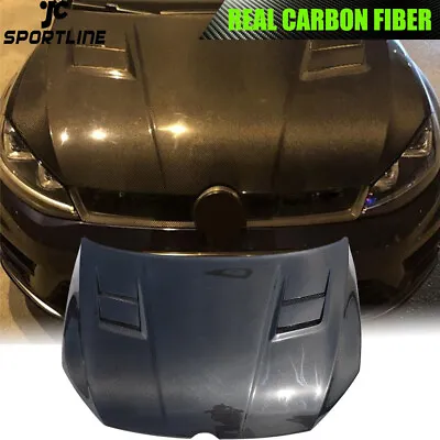 $1424.05 • Buy Carbon Fiber Front Engine Hood Bonnet Cover For Volkswagen Golf 7 R MK7 VII GTI 