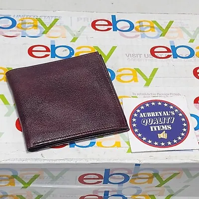 Buxton Leather Billfold Men Wallet Burgundy Mellow Touch Cowhide • $19.91