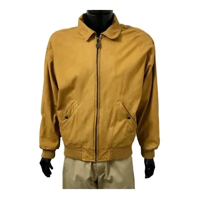 Vintage Timberland Men's Yellow Leather Jacket Bomber L • $71.55