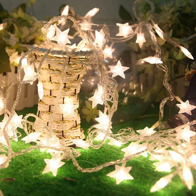 $6.50 • Buy Indoor Bedroom Christmas Party Decor String Star Fairy Lights Warm White