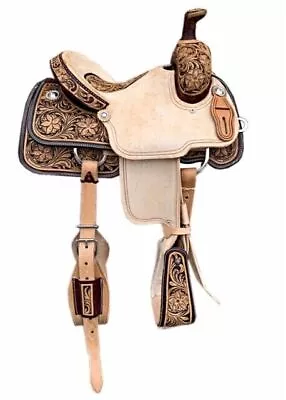 Children Pony Kids Miniature Western Leather Trail Horse Saddle 8 Inches Seat • $199.45