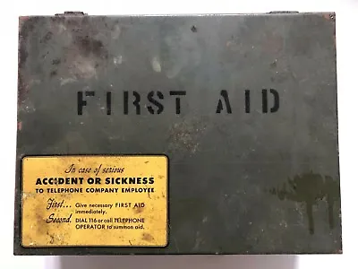 VTG Bell System-C Telephone First Aid Kit Empty Metal Case Box Latch Water-Tight • $28.50