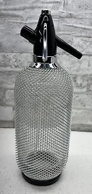 Vintage Classic Soda Siphon Seltzer Bottle Glass With Metal Mesh Cover • $59.99