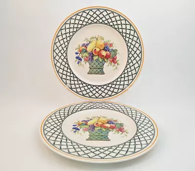 Set Of 2 Villeroy & Boch Basket Salad Plates - Made In Germany - Black Backstamp • £17.03