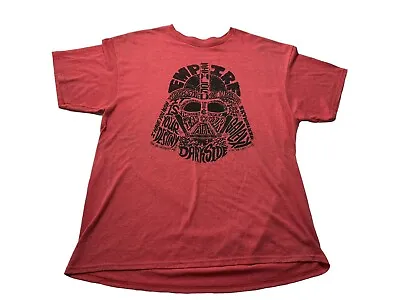 Disney Parks Star Wars Darth Vader Helmet Empire Red T-Shirt Adult X-Large • £17.36