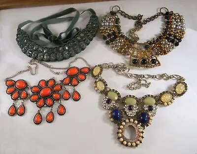 4 Vintage Bib Statement Necklaces • $12.50