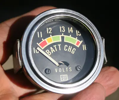 Stewart Warner Vintage Volt Voltmeter 2 1/16  Gauge W/ Calibration Screw - 9823 • $75