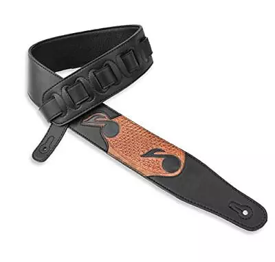 CVG-83 Padded Guitar Strap Hand Tooled Leather Musical Notes For Acoustic Ele... • $45.45