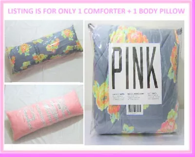 Victoria Secret Pink FLORAL LEOPARD TWIN XL REVERSIBLE COMFORTER BODY PILLOW SET • $249.99