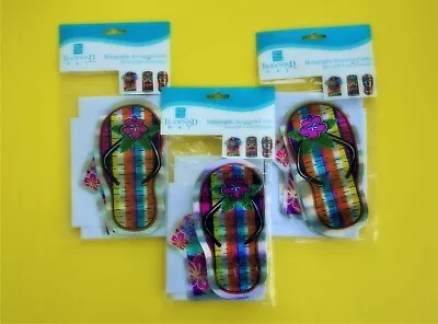 18 Luau Holographic Invitations Tiki Hawaiian Shirt Sandals Tradewind Bay NIP • $29.99