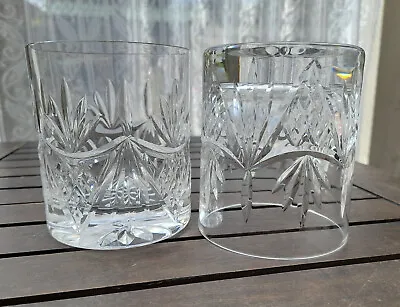 Vintage Edinburgh Crystal Pair Of AYR Cut Whisky Glasses / Tumblers • £18