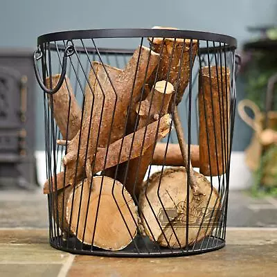 Large Art Deco Wire Log Basket • £70