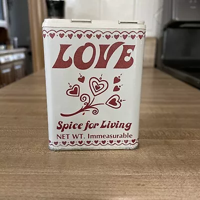 Vintage LOVE Spice For Living Tin Immeasurable Cook Gift 1982 Red • $36.99