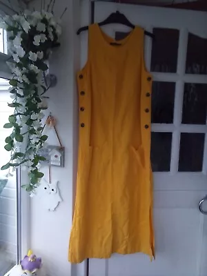 Marks & Spencer Sleeveless Dress Size 10. Yellow • £9.99