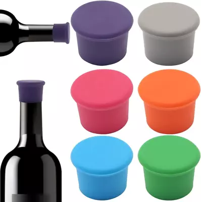 6PCS Wine Stoppers Reusable Silicone Wine Corks Glass Corks Beverages Beer Cha • $11.82