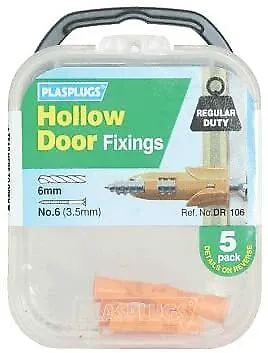 UK PLADR106 Hollow Door Fixing Card Of 5 Specialised Hollow Door Fixings Idea U • £5.42
