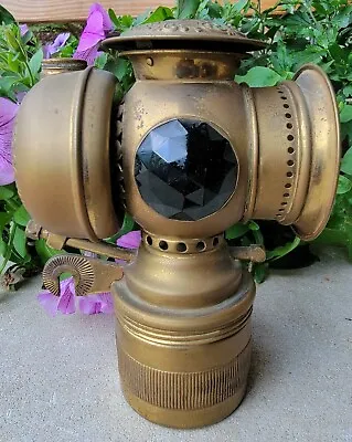 Antique 1890s Solar Badger Brass Carbide High Wheel Jeweled Bicycle Light • $256.36