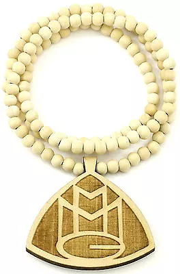 MMG Necklace New Natural Wood Pendant With 36 Inch Bead Chain  • $13.99