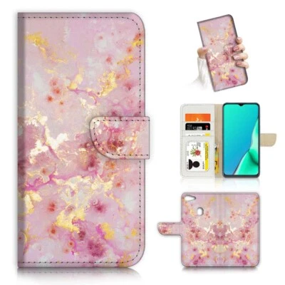 ( For Oppo A73 ) Flip Wallet Case Cover PB23157 Pink Crystal Marble • $12.99