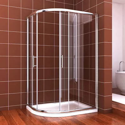 £173.99 • Buy Quadrant Shower Enclosure Offset Sliding Door Walk In Cubicle Easy Clean Glass