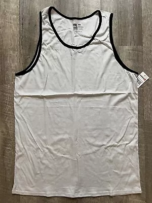 Quiksilver Striped Tank Top Men’s Size L New Gray White • $14.50