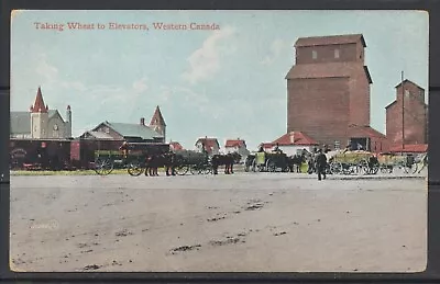 1900s Western Canada ~ Taking Wheat To Elevators In Horse-Drawn Carts & Wagons • $13.11