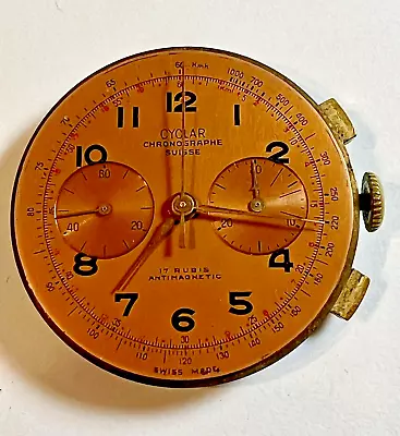 Clean Vintage Cyclar Chronograph Watch Movement Runs Keeps Time Functions Work • $199