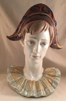 Lladro Porcelain Pensive Harlequin #6434 Figure Figurine Bust Sculpture  • $509.96