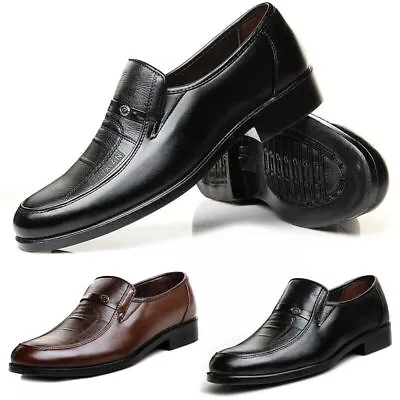 Men's Flats Round Toe Dress Shoes Mens Low Top Formal Breathable Anti-slip • £25.31