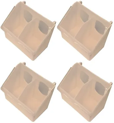 4 Pack Of 2 Hole Plastic Quail Pigeon Dove Bird Outside Of Cage Mount Feeders • $39.99
