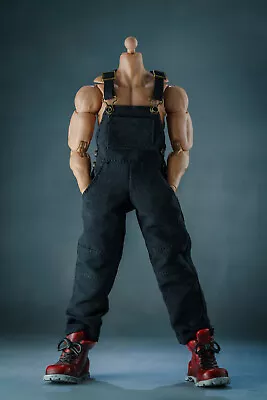 1/12 Black Costume Overalls Pants Model Fit 6'' Male Action Figure Body Doll Toy • $16.91