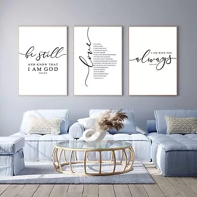 Bible Verse Wall Art Decor Scripture Canvas Wall Art Christian Wall Art Inspi • $27.30