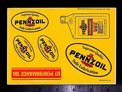 PENNZOIL Motor Oil - Original Vintage 1980's Racing Decal/Sticker Sheet • $6.50