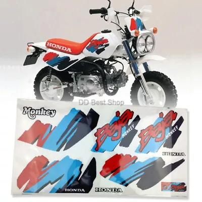 Sticker Blue Yellow Complete Set Honda Monkey BAJA Z50 J L/R Pair Side Fuel Tank • $49.98