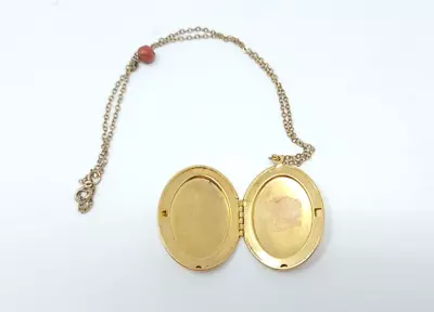 OVAL Locket Pendant Estate Necklace VTG LG Large Open • $19.99