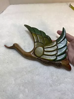 Vintage Hand Carved Wall Hanging Bird (Duck?) MCM Style • $25