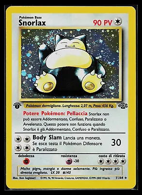 Pokemon Card - 1st Edition Italian Snorlax 11/64 Jungle HOLO SWIRL • $135