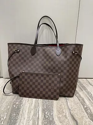 LOUIS VUITTON Damier Ebene Neverfull GM Tote Bag Auth • $2800