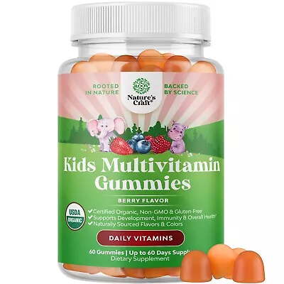 USDA Organic Kids Multivitamin Gummies - Vegan Organic Multivitamin For Kids • $17.52