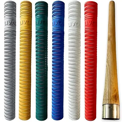 Light Weight Ring Texture Rubber Cricket Bat Grips With Wooden Grip Cone US • $26.30