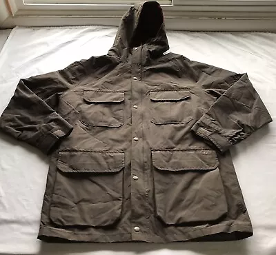 Woolrich Jacket M’s Large Brown Hooded Lined Full Zip Cotton Blend Wool Blend • $39.99