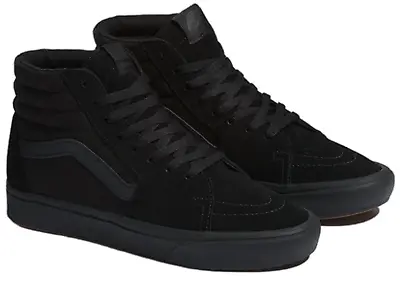 Vans Men's High Top Comfy Cush Sk8-Hi Shoes Boots Sneakers Casual - Black/Black • $159