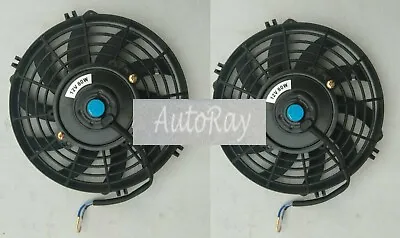 2PCS Of 9'' 12V 9 Inch 12 V Thermo Radiator Fan & Mounting Kits CURVED BLADE • $67.50