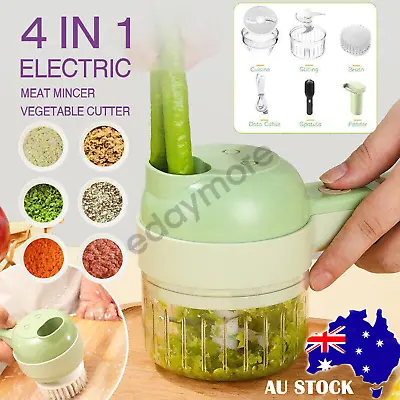 Mini  4 In 1 Handheld Electric Vegetable Cutter Wireless Food Chopper Grinder AU • $12.95