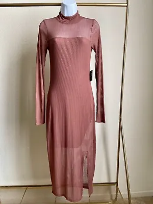 EXPRESS Long Sleeve Stretch Knit Bodycon Midi Dress Womens Sz Small  NWT • $15.99