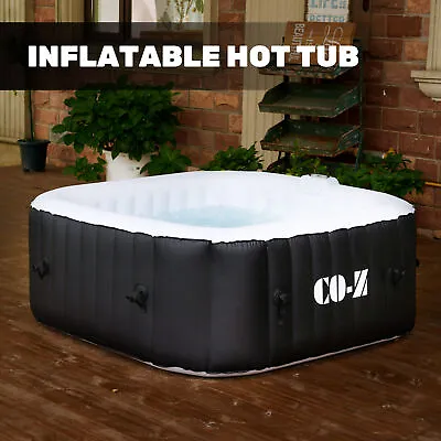4 Person 5x5 Foot Portable Inflatable Spa Tub & Outdoor Above Ground Pool Black • $383.26