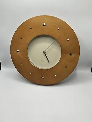 Michael Graves Design Wood Wall Clock Post Modern Mid Century Style 14  Works!  • $69.99