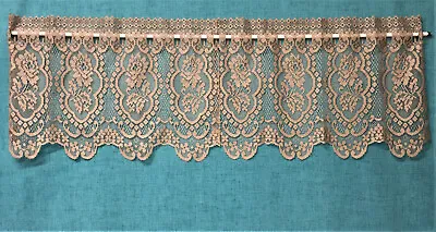 2 Heritage Lace Valance Cameo Rose 24  X 15.5  Brown Kitchen Bathroom Den • $30